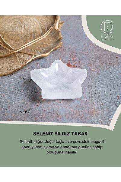 ÇAKRA DOĞAL TAŞ Selenit Yıldız Tabak