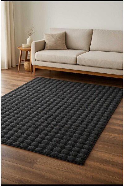 AKSU Bubble antrasit lüx modern yumuşak kaymaz taban peluş puffy hol mutfak s...