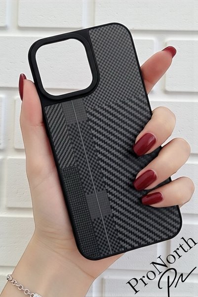 ProNorth غطاء سيليكون بتصميم كربوني متوافق مع هاتف iPhone 14 PRO MAX