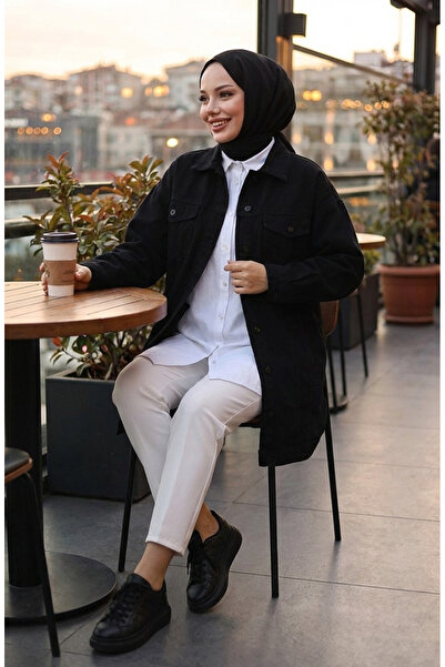 sefamerve Oversize Kot Ceket 2746-01 Siyah