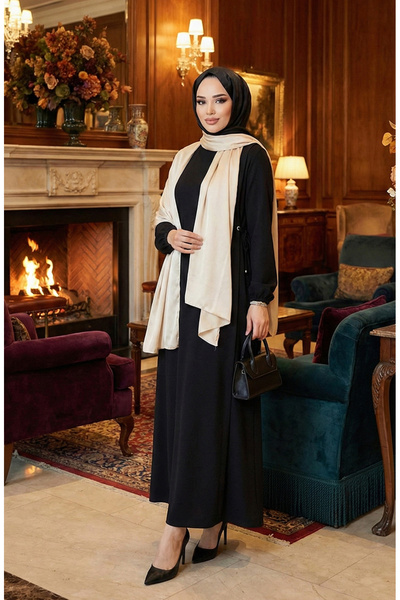 sefamerve Černé šaty se stahovací šňůrkou 5110-01 Model