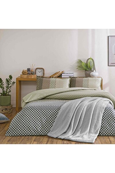 Taç Taç Roland Ranforce Tek Kişilik Battaniyeli Kış Seti Gri