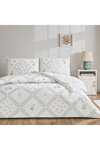 Taç Blue Duvet Cover Set Taç Elyon Ranforce Double