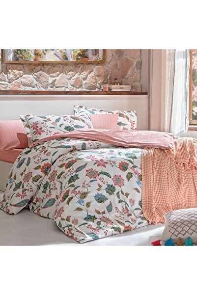 Taç Taç Butik Soleıl Pamuk Çift Kişilik Çarşaf Pudra