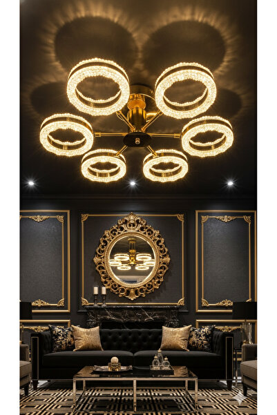 Bohem Aydınlatma Bohem Avize Halka PLF Modern Avize 3 Renk LED Modeli Beyaz/S...