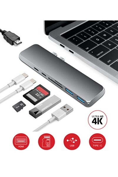 Daytona Macbook Fc03 Uyumlu 7in2 Type-c Hd 4k Card Reader & Hub