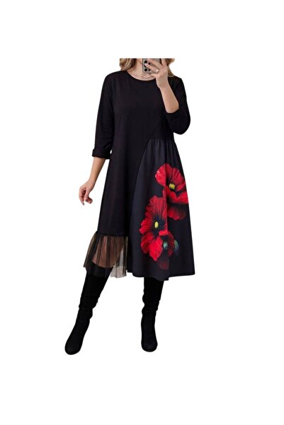 GLAMSI Rochie elegantă fantezie cu detalii 3D și dantelă