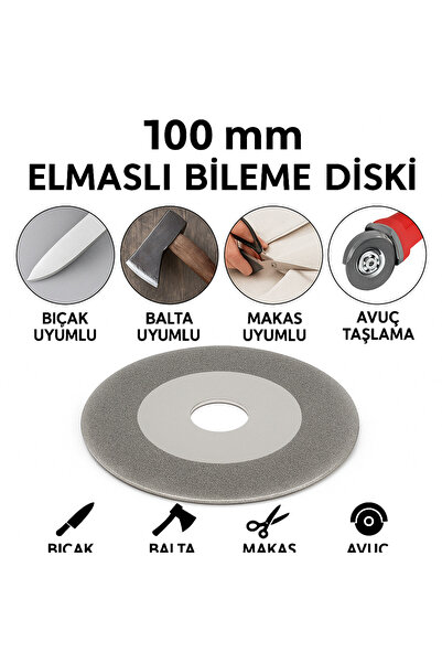 Genel Markalar 100 mm Elmaslı Bileme Diski | Bıçak, Satır, Makas, Balta Bilem...