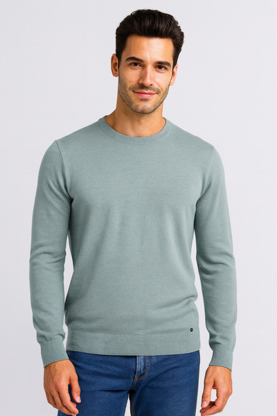 NCS Erkek Triko Bisiklet Yaka Mint Yün Görünümlü Tüylenmez 3009