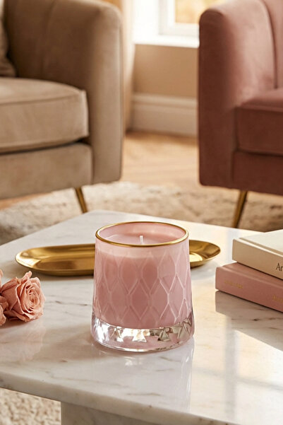 THE GROOVE Vanilya Kokulu 8 x 9 cm Dekoratif Kokulu Cam Mum Elle