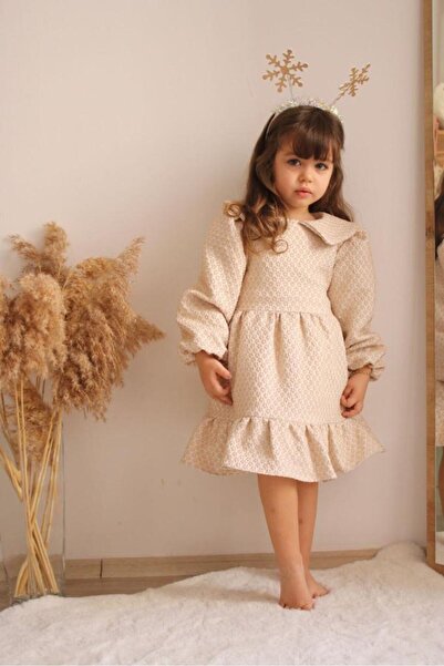 Zuzu Prenses Model Vintage Bal Rengi Elbise