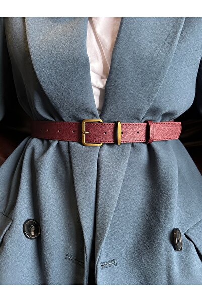 LİA KEMER حزام نسائي بنمط بيضاوي مستطيل صلب، حزام عتيق بمشبك، حزام للسترة، حز...