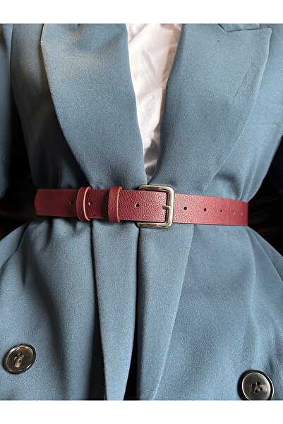 LİA KEMER Loyal Curea cu cataramă argintie pentru femei, cu model dreptunghiu...