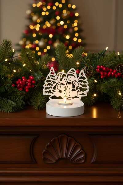 Dolce ROMANTİK KIŞ MASALI TEALIGHT ŞAMDAN SETİ - YILBAŞI ÖZEL ( KIRILMAZ )