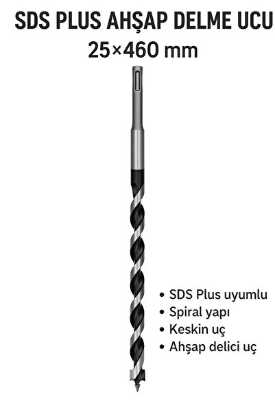 Genel Markalar SDS Plus Ahşap Delme Ucu 25×460 mm | Spiral Uzun Ahşap Matkap Ucu