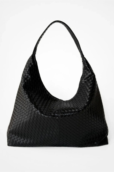 EBROU Жіноча чорна велика сумка через плече та тота - великий об'єм