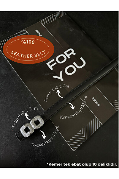 Fiori Genuine Curved Leather Quadrilateral Long Silver Buckle Thin Women's Belt, Coat Belt, Shirt Belt