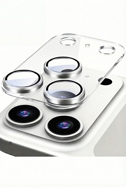Fibaks iPhone 17 Pro Max Sapphire Ar+Af Clear Back with Silver Frame Full Protection Camera Lens Protector