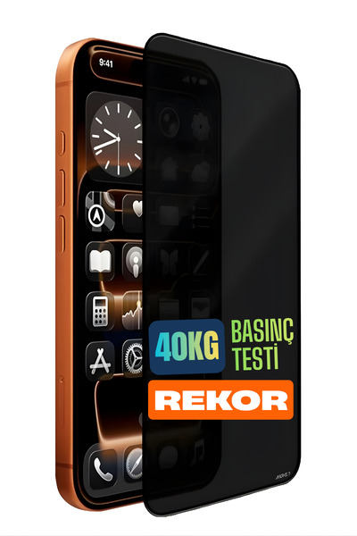Mohseven iPhone 17 Pro Max Safir Kaplama 40kg Darbe Testi 3D Glue Privacy Hayalet Temperli Cam Ekran Koruyucu