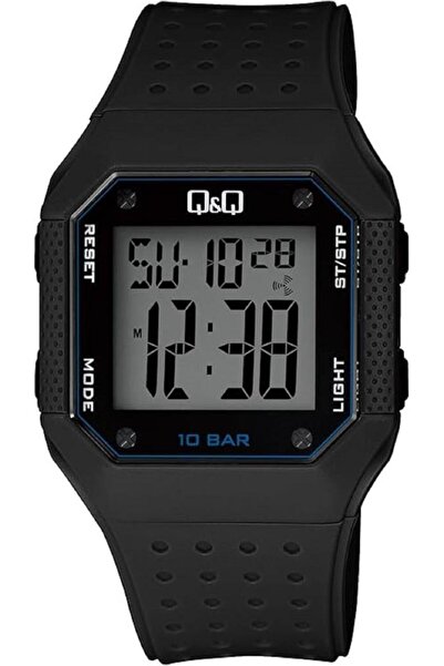 Q&Q ساعة يد M1158J003Y للشباب مع منبه وتاريخ وساعة توقيت مضيئة