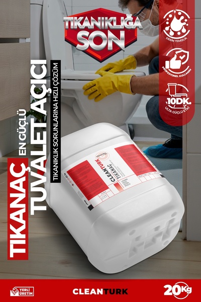 CleanTurk TIKANAÇ Tuvalet Tıkanıklığı Açıcı | Asidik Güçle Hızlı Ve Etkili Ka...