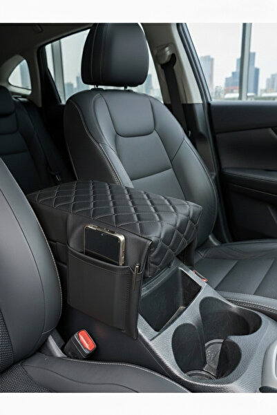 R.O RELAXOTOAKSESUAR Araba Kol Dayama Yükseltici siyah kapitone & Organizer C...