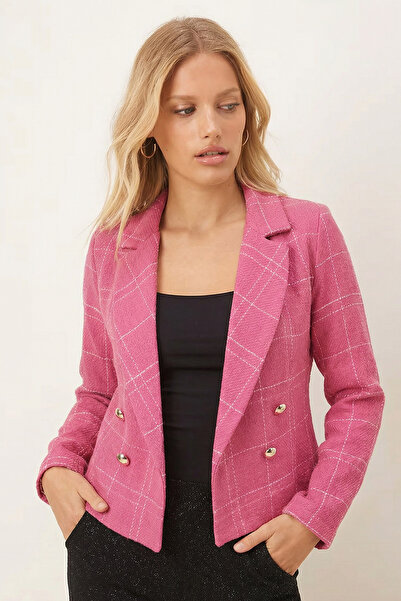 armonika Жіноча двобортна куртка FusyaBeige з тувітним коміром ARM24K001014