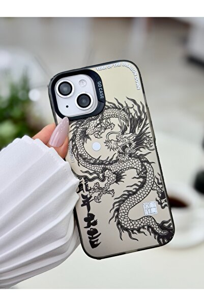 Go Aksesuar Iphone 13 - 14 VE 15 Uyumlu Parmak İzi Bırakmaz Baskı Desenli Metalik ELECTRO Silikon Kılıf