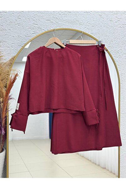 MİHRA STORE Sultan Sleeves Κοστούμι με ένα μονό μανίκι με αξεσουάρ φούστα-EK-...