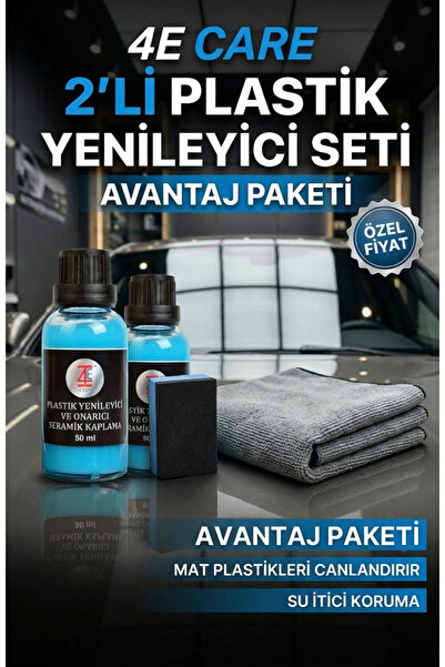 4E CARE Plastik Yenileyici Ve Onarıcı Seramik Kaplama 50 ml Cam Şişe İkili Paket