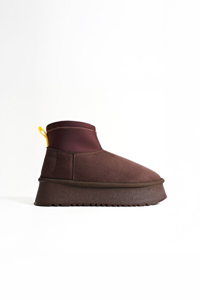 TRENDELLA Nadia women's bitter brown winter boots with fur inside and thick sole