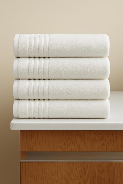 SHAL HOME Σετ πετσετών χεριών και προσώπου 100% βαμβάκι 4 τεμαχίων 50x90cm