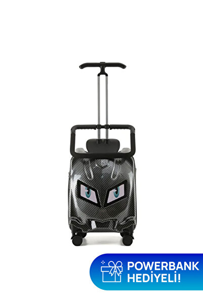 Zampago Led Işıklı Göz Desenli Çocuk Valizi – Binilebilir, Düşme Engelleyici