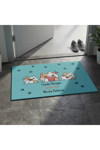 rafiel Elimde Olmayan Şeyler Var Mesela Patilerin Kedi Dekoratif Kapı Önü Pas...