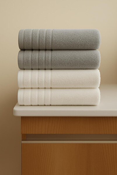 SHAL HOME Set de 4 prosoape pentru mâini și față din bumbac 100%