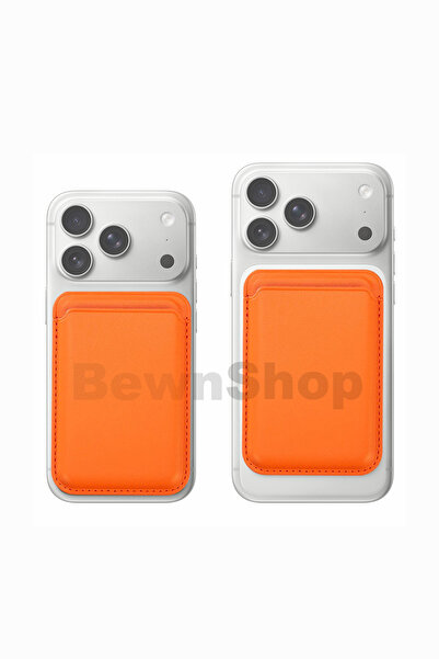 bewn iPhone için MagSafe özellikli Mikro Dokuma Cüzdan Kozmik Turuncu