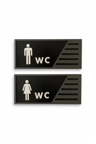 6. Pro İnsan Figürlü Ahşap WC (Otel, Lokanta vb. Lavaboları İçin WC Yazısı)