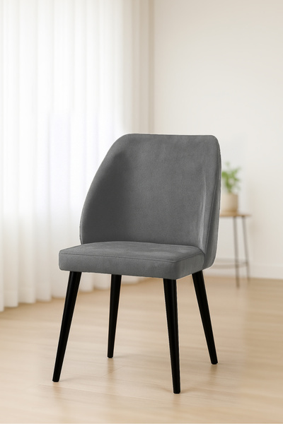 Renlife Aras Mutfak/Salon Sandalyesi Baby Face Kumaş Metal Siyah Ayak 1 Adet ...