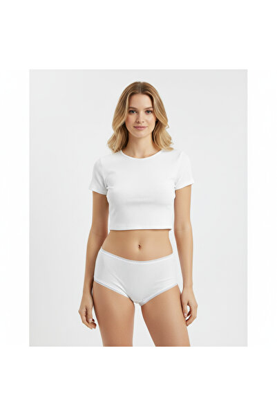 BONBON Women's Cotton Ornamental Lace Slip Panties Bb2104