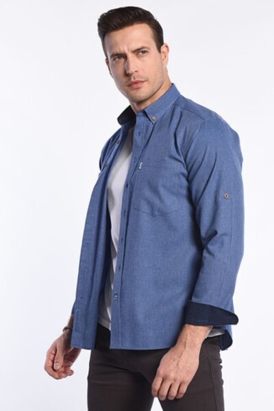 UCLA Mendo Blue Embroidered Standard Fit Men's Shirt