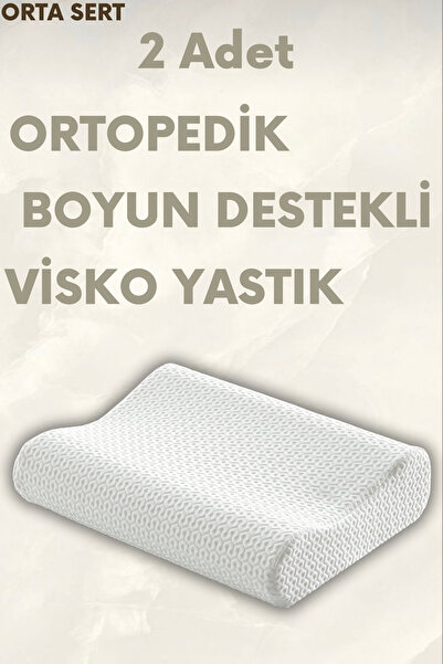 Pillow Market Ortopedik Boyun Destekli Visko Yastık Çift Taraflı Destekli Vis...