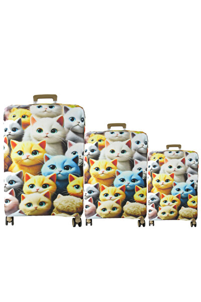 MY SARACİYE (My # 148 Cute Cats) Case Set for Luggage (Cabin, Medium and Large)