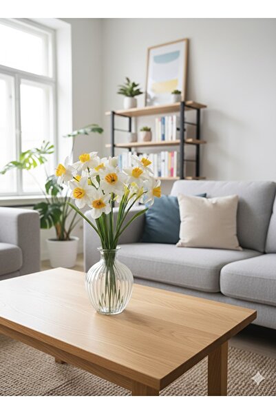 YASİMA YAPAY NERGİS 3 KAFALI 12 ÇİÇEKLİ 50 CM BOYUNDA EV DEKOR SÜS VAZO DEKOR...