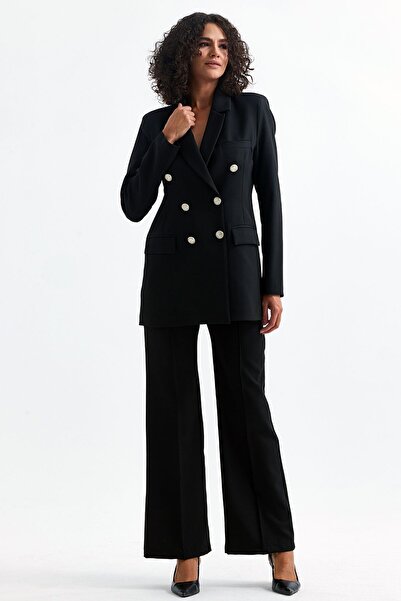 Sense Women's Suit Jacket And Pants| TK34239 Black