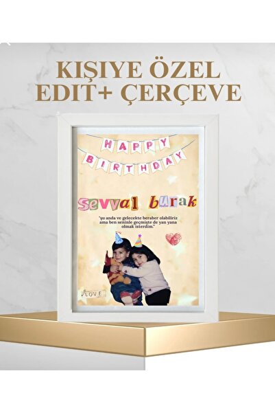 KafkasHome Plastik Çocukluk Fotoğrafı Birleştirmeli Edit+Çerçeve