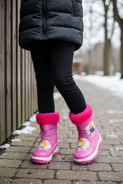 PATİK BEBE Kız Çocuk figürlü içi kürklü fermuarlı kar botu