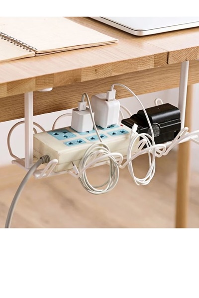 PHN MAG Suport de prins sub birou pentru organizare cabluri, mascat cabluri, multi-functional, Alb