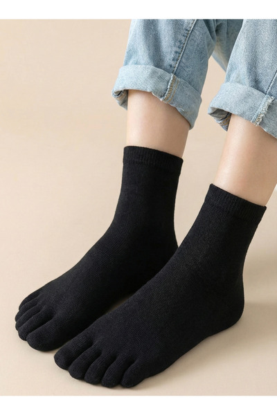 FENRA STUDIO Women's Bamboo Toe Socks Anti-Odor and Anti-Fungus Black Breatha...