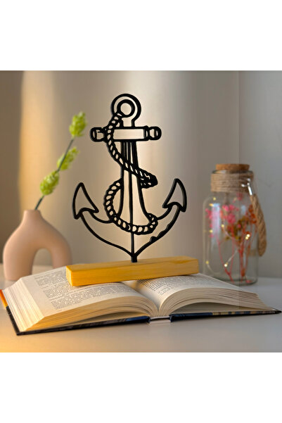 OEM Decoratiune "ancora Ta" Cu Baza Din Lemn Natural, 21 Cm, Negru, Imprimat ...