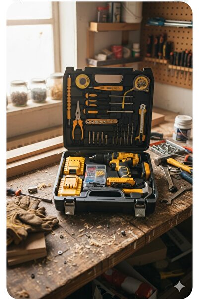 LeesHome 24v 5ah 30 Parça Full Setli Çift Bataryalı Metal Şanzımanlı Darbeli Şarjlı Matkap Maxstar Tools